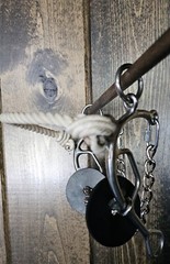 Combination Stainless Steel Twisted Dogbone Snaffle Gag Bit with Rope Noseband