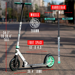 Madd Gear Kruzer 200mm Commuter Scooter Folding Teens & Adults Max Weight 220LBS