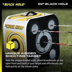 Black Hole 4-Sided Target 18″ 22″ Stops Field Points & Broadheads up to 300FPS,