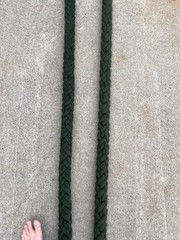 2.25” Large Diameter Cotton Rope Drab Green Soft But Strong About 80’ Slight Use