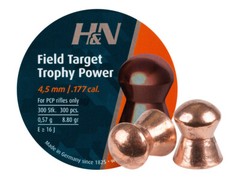 H&N Field Target Trophy Power 300 Count COPPER COATED 4.5mm .177 Caliber Pellets