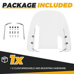 Universal Scooter Windshield 14.3″x16.5″ Compatible with Yamaha Honda 125cc