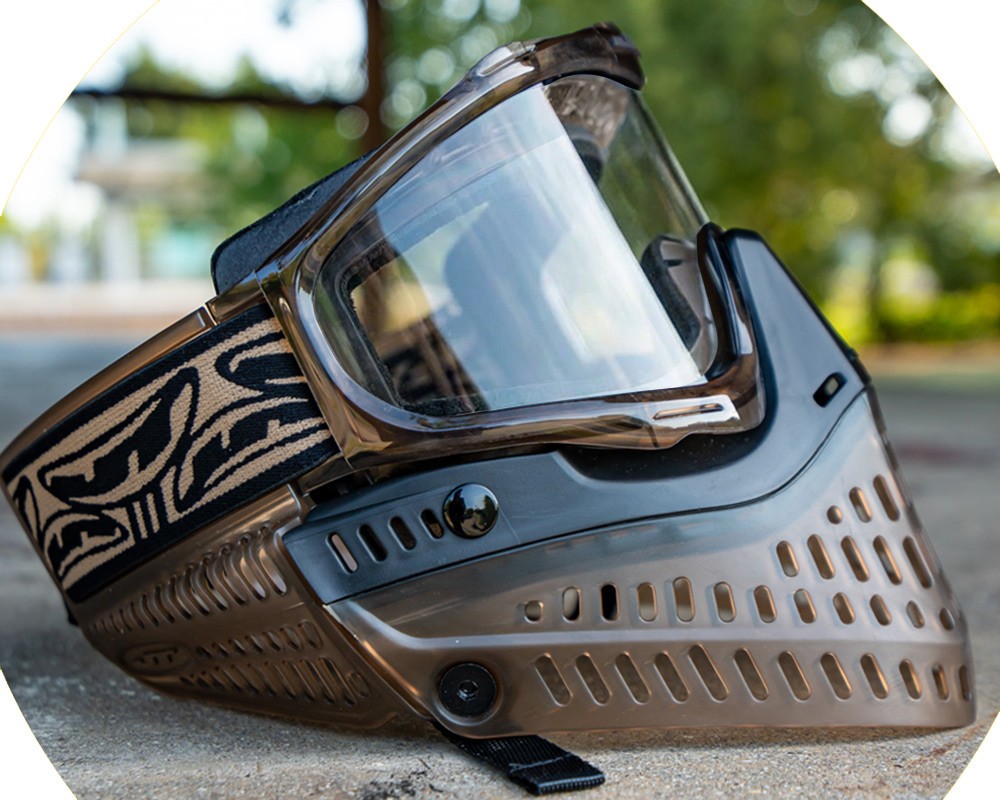 JT ProFlex Paintball Mask – Doodoo Brown Ice Dark w/ Clear Lens