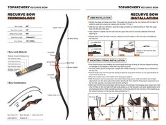 60″ Archery Takedown Recurve Bow Wooden Longbow Hunting Bow Set RH 30-50lbs