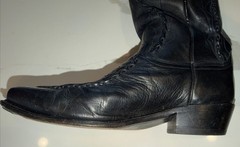 RARE Dan Post 11355 Black Leather Western Boots Mens 10 EW USA Made Cowboy