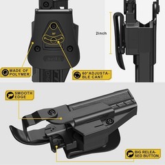 Glock 19/17/19X/23/32/44/45 Holster – G19 Duty Holster for Gen 1-5, OWB Paddl…