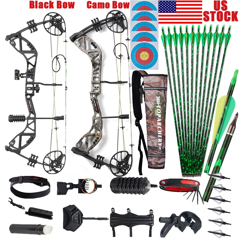Archery 30-70lbs Compound Bow Set Adjustable for Adults&Youth Hunting Training