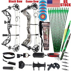 Archery 30-70lbs Compound Bow Set Adjustable for Adults&Youth Hunting Training