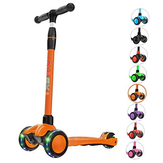 Kick Scooter B03, Lean ‘N Glide 3-Wheeled Push Scooter with Extra Wide Orange