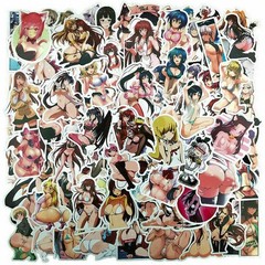 100Pcs Sexy Anime Girls Stickers Bomb Waifu Women Bikini Laptop Vinyl Decal Pack