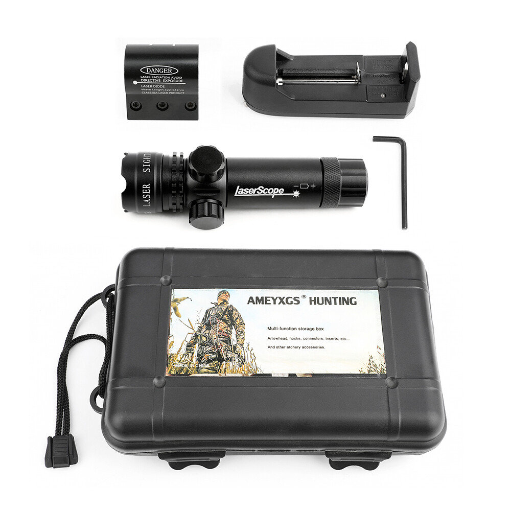 Tactical Green Laser Sight Dot Scope Mount 20mm Rail Compound Bow Rifle Hunting