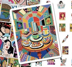 25Pcs Mixed Street Pop Artwork Modern Graffiti Art Colorful Painting Sticker