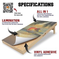 American Flag Wavy Black and White Cornhole Board Vinyl Wrap Skins Laminated Set