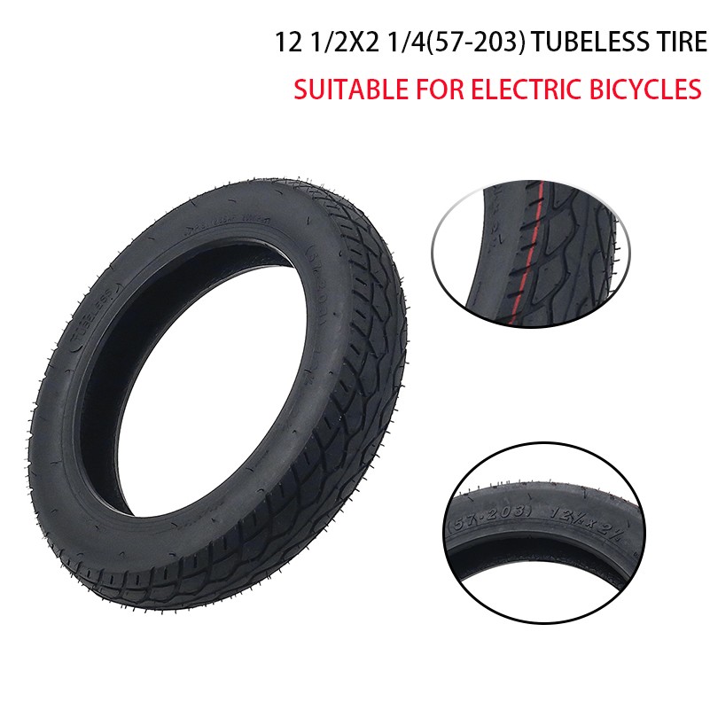 12» inch Tubeless Tire 12 1/2×2 1/4 57-203 Fit CarriFolding Electric Bicycle