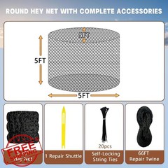 GmTonty 6×6 Ft Hay Net Horse Slow Feed Knotless