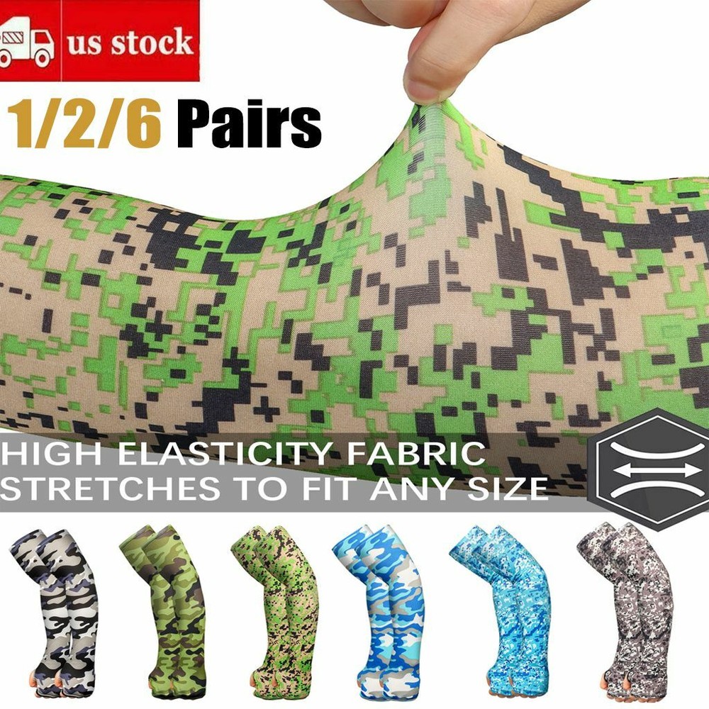1/2/6 Pairs Cooling Arm Sleeves -Standard Cover Sport UV Sun Protection