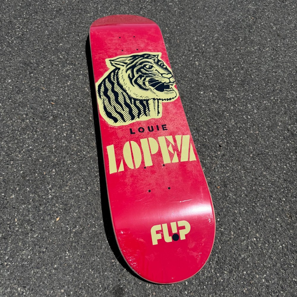 2016 Flip Louie Lopez Tiger Vintage Red 8.25” Skateboard Deck
