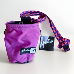 Metolius Small Rock Climbing Comp Chalk Bag Purple Synthetic Fur Liner