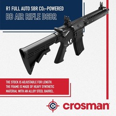 Crosman R1 Full Auto .177 Cal Air Rifle CO2 BB Gun + Red Dot Sight, BBs & 10 CO2