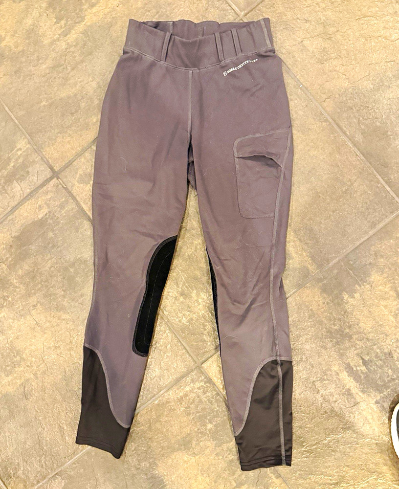 Noble Outfitters Women’s Gray/Black Knee Patch Riding Breeches