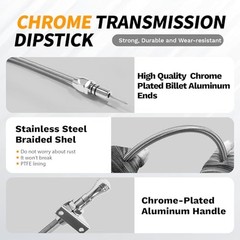Upgraded Chrome 700R4 4L60E 4L80E Transmission Dipstick, Flexible Firewall