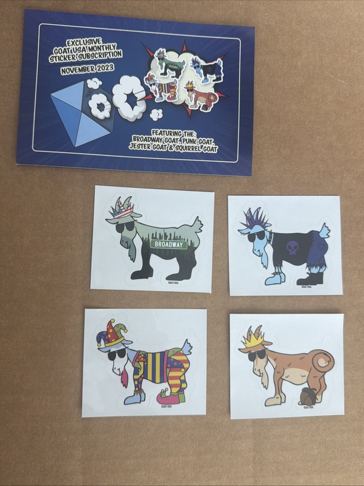 Goat USA Stickers SUPER RARE November 2023 Complete Subscription Set
