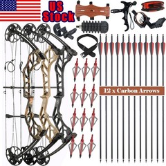 Archery Compound Bow Left Hand Set 19-70LBS 320FPS Hunting Shooting Target Arrow