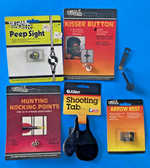 VTG LOT NOS TRAD ARCHERY GAME TRACKER RH VINTAGE ALLEN SHOOTING TAB KISSER PEEP