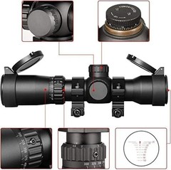 Scope with Rings, 20-100 Yds Ballistic, 300-450 FPS=//