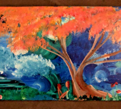 Landscape Painted Skateboard Deck Wall Art Paint Wall Art Not Signed