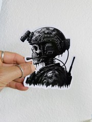 Tactical Military Skull Grim Reaper Sticker AR-15 Decal Death Army Navy Special