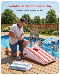 Inflatable Floating Cornhole Boards with 8 Water Bags, 3x2ft Corn Hole Games …