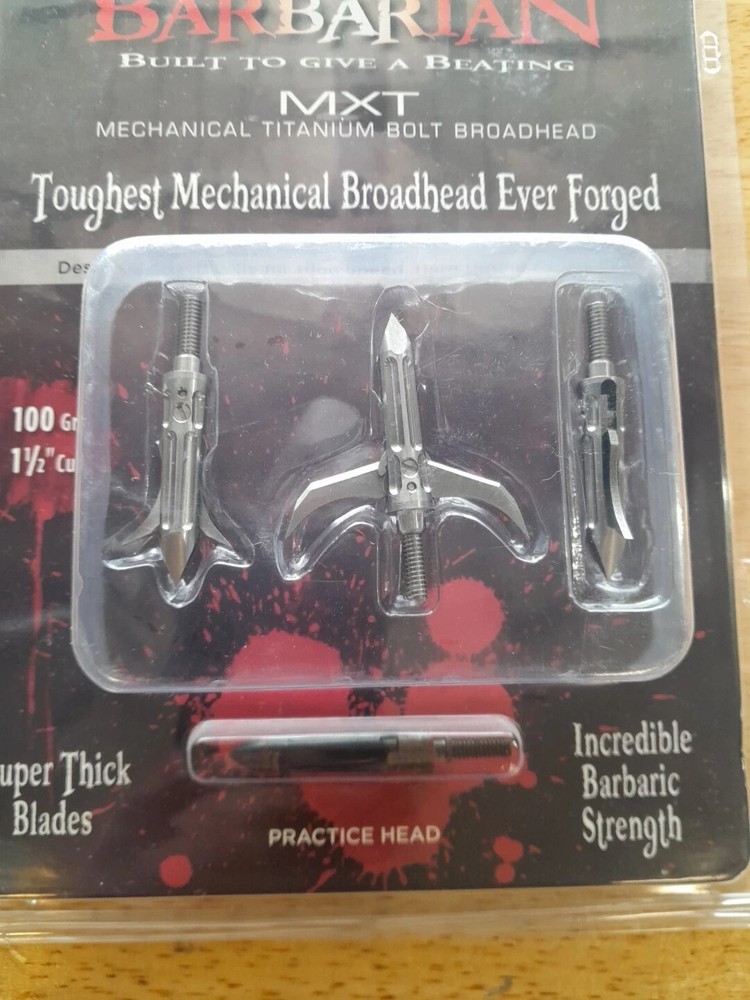Cobra Barbarian MXT Broadhead 100 gr. 1.5 in. Cut Expandable Titanium 3 pk. NEW