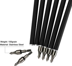 12Pack Carbon Arrows 32″ Spine500 with Removable Tips for Compound & Recurve Bow