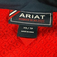 Ariat Womens Navy Blue Red Team Softshell Jacket Wind Water Resistant Logo XS