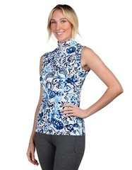 NWT ~ Kastel Denmark Ikat Sleeveless Shirt ~UPF 30+ ~ 1/4 Zip ~ Size S ~ $ 88