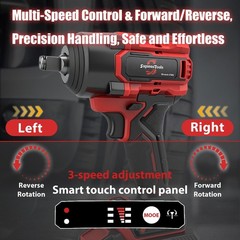 20V Brushless Impact Wrench Kit, 500Nm High Torque, 1/4″ with Adapter 4-Speed…