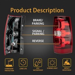 Tail Light Assembly Compatible Right Passenger Side 2007-2014 Tahoe Suburban