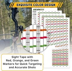 Archery Sight Tape, Sight from 20 to 100/120 Yards, Bow Sight Tape with Calibra