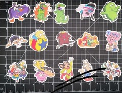 18 Random 90s Retro Nostalgic Cartoon TV Themed Water Resistant Fun Stickers