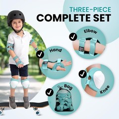 99FLIPS Knee Pads for Kids 3-12 Years – 6pcs Complete Set Certified by TÜV