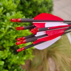 35″ Archery Pure Carbon Arrows SP500 600 5″ Turkey Feather Recurve Bow Hunting