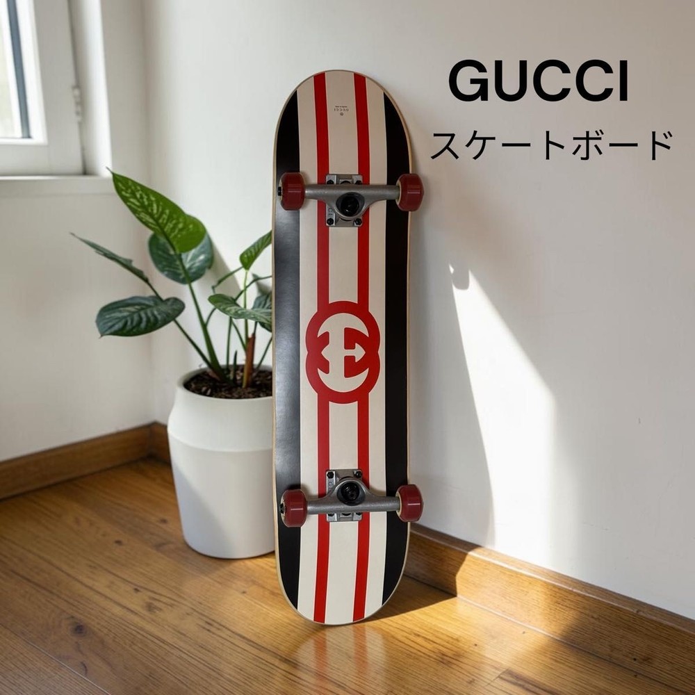 GUCCI Interlocking G Skateboard Wood Limited Edition Interior Decor