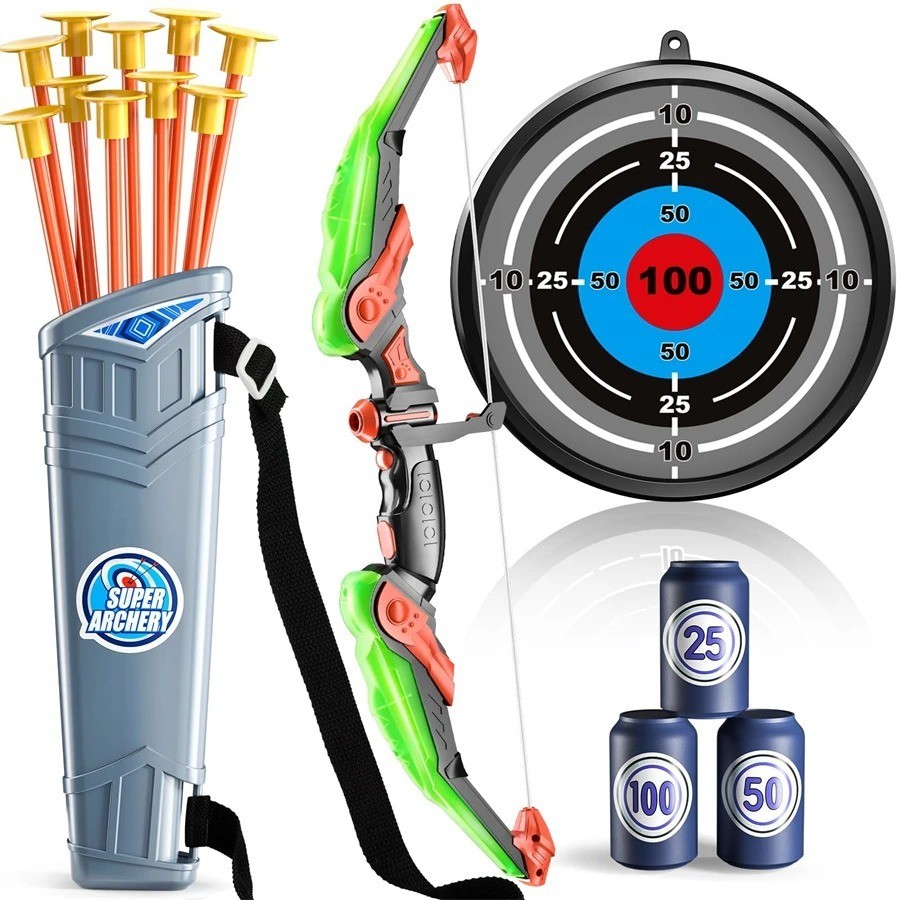 Kids Bow and Arrow Set, LED Light Up Archery Toys Set for Kids Ages 4-8 8-12