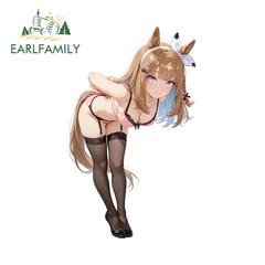 EARLFAMILY 5.1″ Almond Eye Horse Girl Wall Stickers Popular Anime Decals