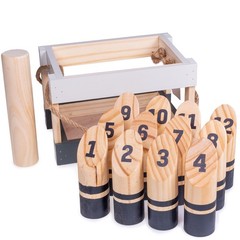 Deluxe Finska Wood Pin Throwing Lawn Game – Popular Finnish Game!