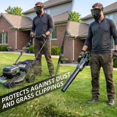 Mask with Detachable Goggles for Riding, Cutting, Mowing& Weedeating Grass, Anti