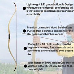 Traditional Archery Bow 57Inch 20-45Lbs LH RH Target Outdoor Hunting Practice