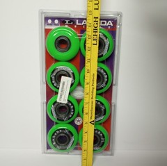 Labeda Shooter Inline Roller Hockey Wheels GREEN 80mm 83A Indoor Outdoor 8 Pack