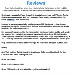 Crosman 760 – Self Cocking Handbook – Rebuilders Guide – Variants 1-4 — Rev. 2